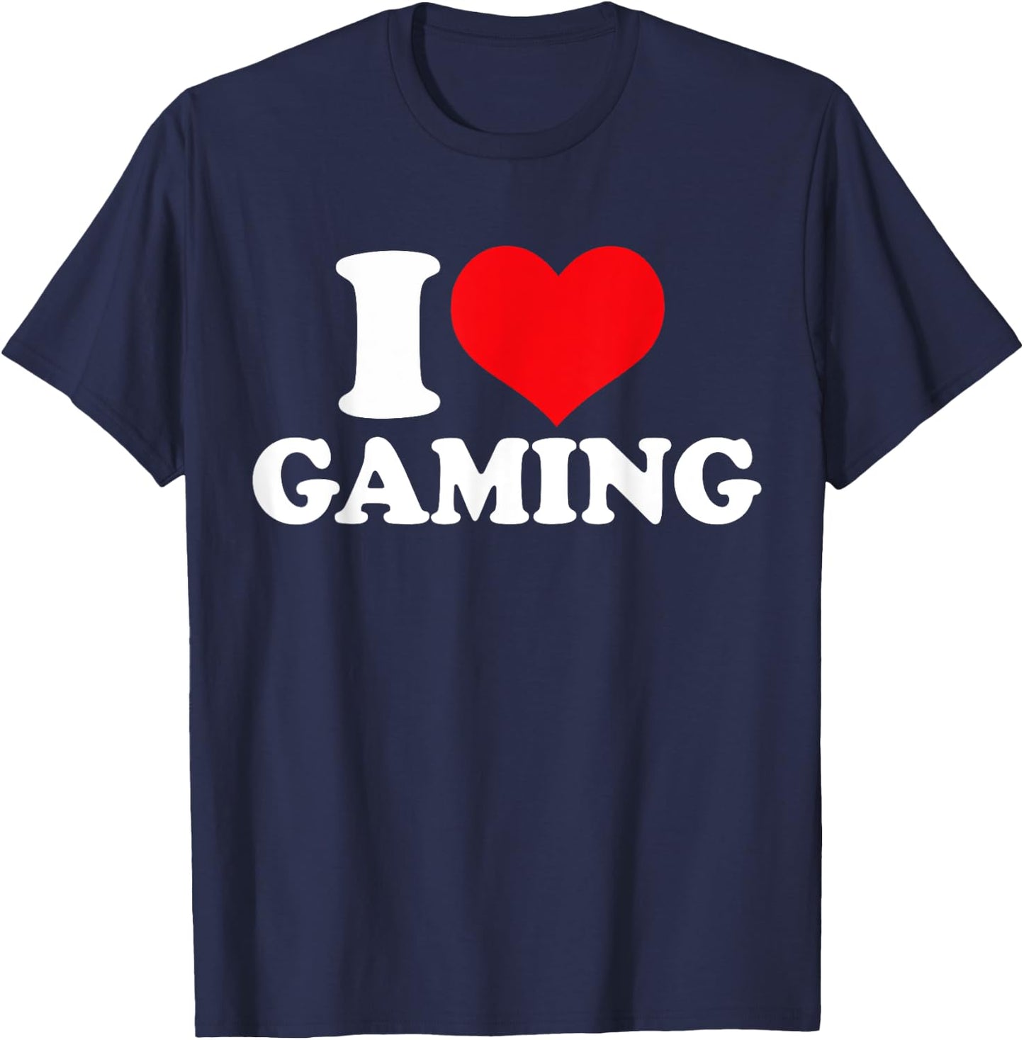 I Love Gaming, I Heart Gaming T-Shirt - T-Shirt | Navy