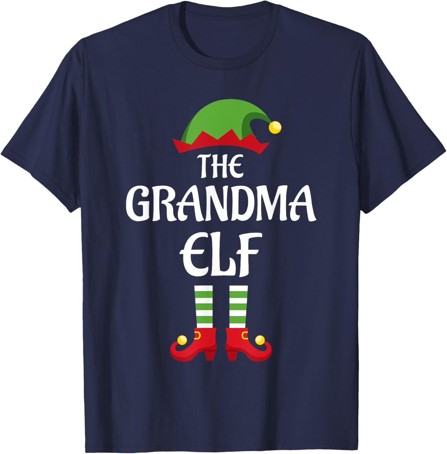 Grandma Elf Family Matching Group Christmas T-Shirt - T-Shirt | Navy