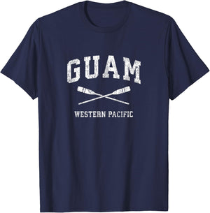 Guam Vintage Nautical Paddles Sports Oars T-Shirt - T-Shirt | Navy