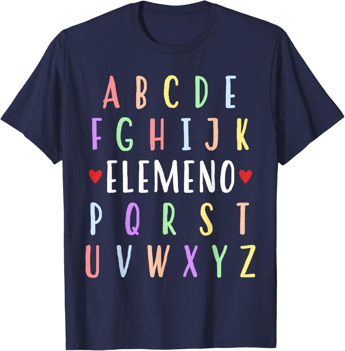Funny Alphabet ABC Elemeno Kids Teacher First Day of School T-Shirt - T-Shirt | Navy