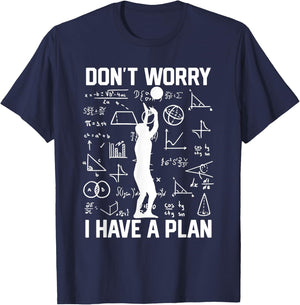 Setter Don't Worry I Have A Plan Men Volleyball School T-Shirt - T-Shirt | Navy