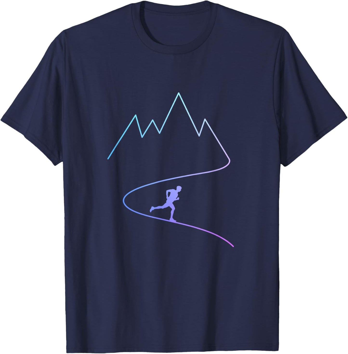 Trail Running Mountain Half Marathon Ultra Runner Marathoner T-Shirt - T-Shirt | Navy