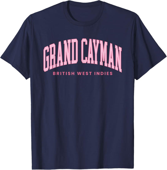 Grand Cayman Islands Summer Retro Preppy Throwback T-Shirt - T-Shirt | Navy