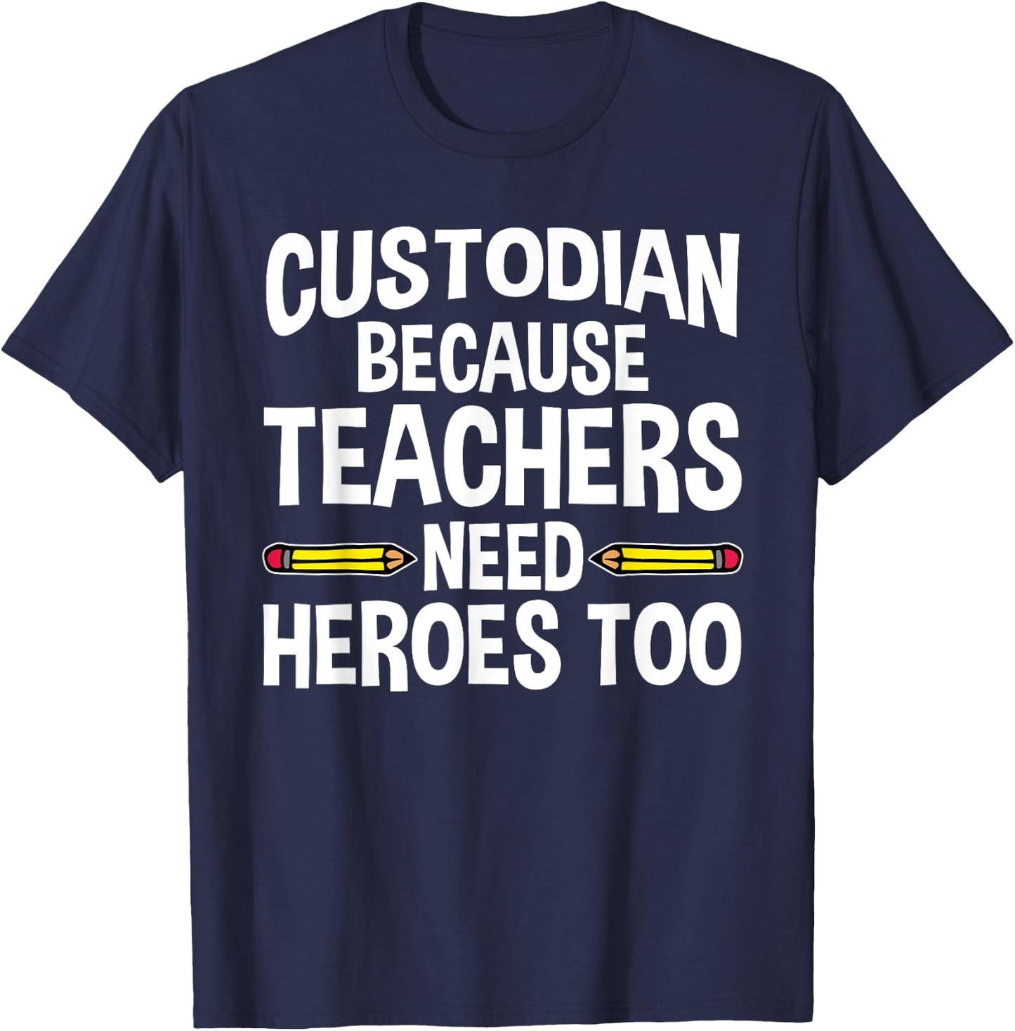 Funny School Custodian Design Women Janitor Quotes T-Shirt - T-Shirt | Navy