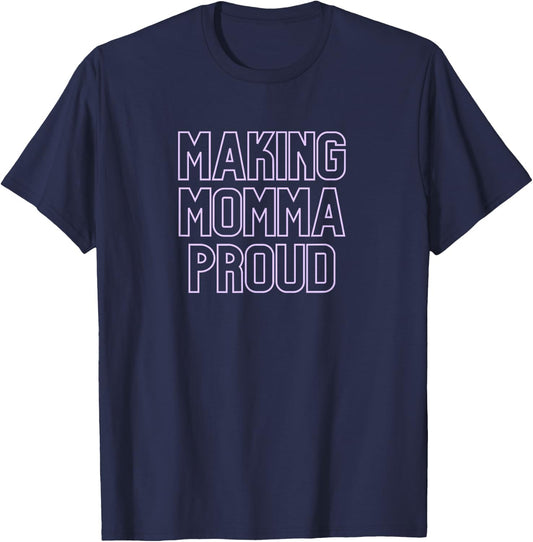 Gym Pump Cover Making Momma Proud Muscle Mommy T-Shirt - T-Shirt | Navy