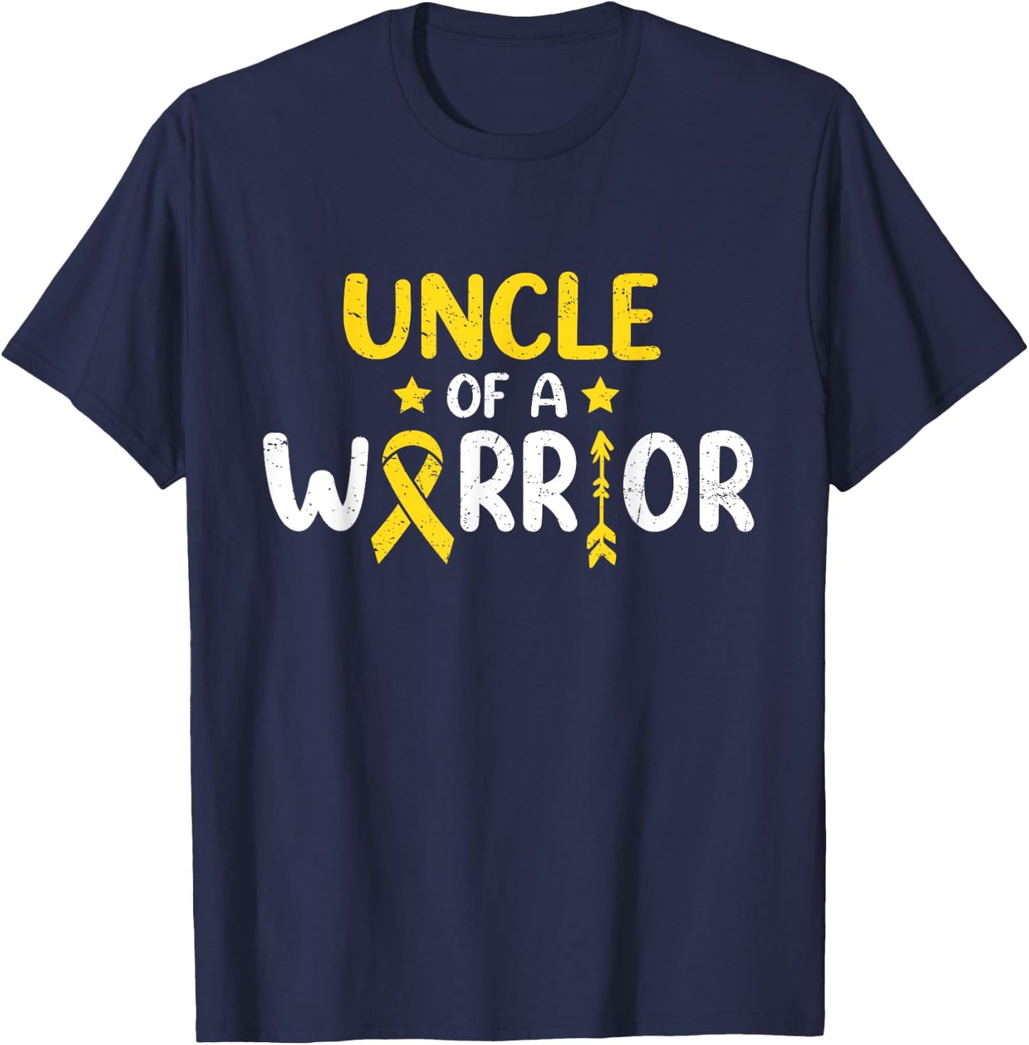 Uncle Of A Warrior Childhood Cancer Family Matching T-Shirt - T-Shirt | Navy