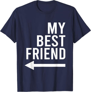 Funny My Best Friend with Arrow Pointing Right Bestie Design T-Shirt - T-Shirt | Navy