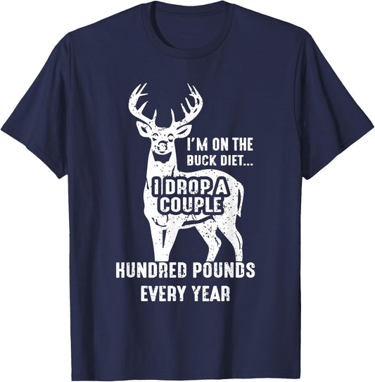 Vintage Buck Deer Hunting Funny Buck Diet Women T-Shirt - T-Shirt | Navy