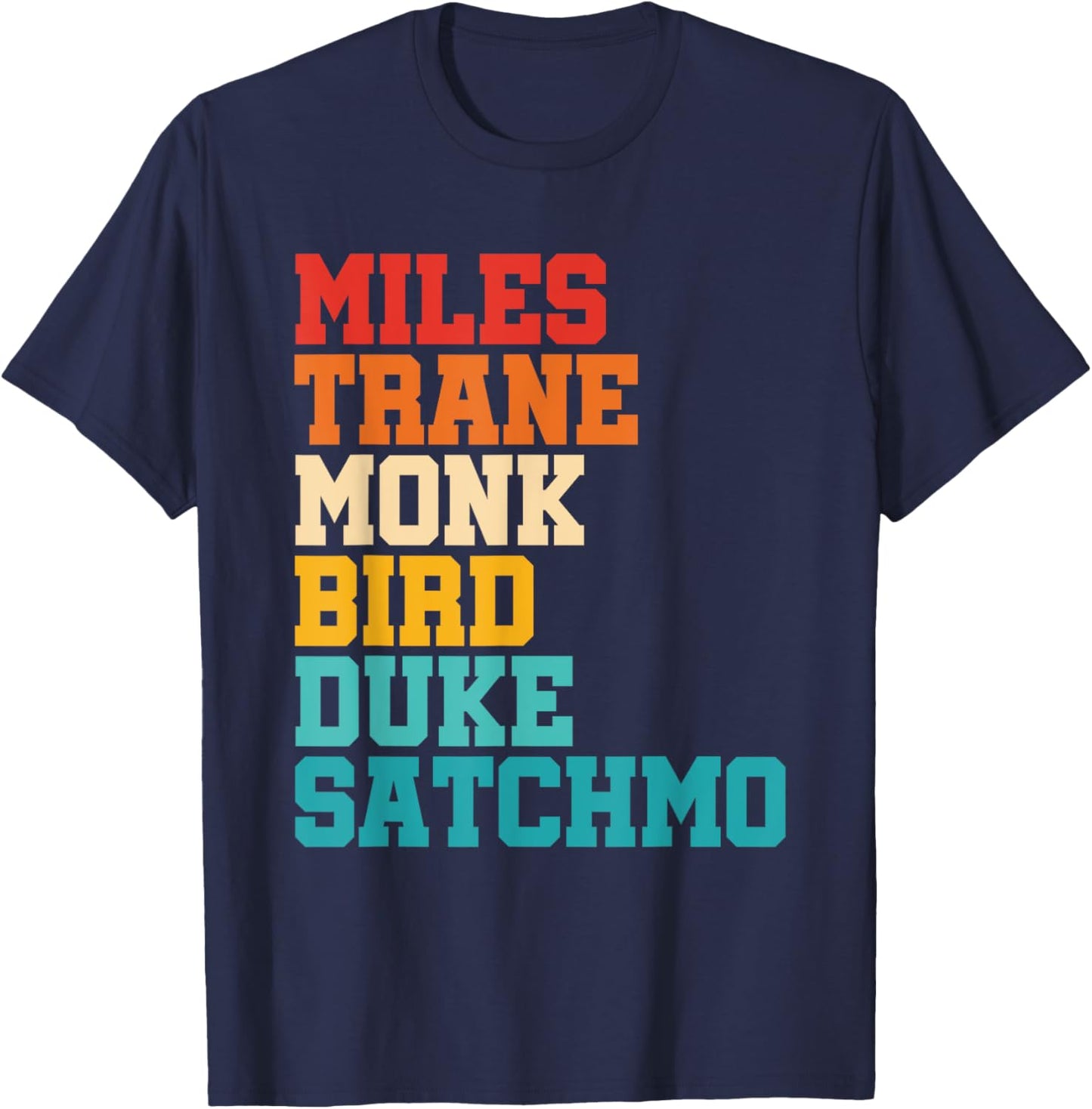 Miles Trane Monk Bird Duke Satchmo T-Shirt - T-Shirt | Navy