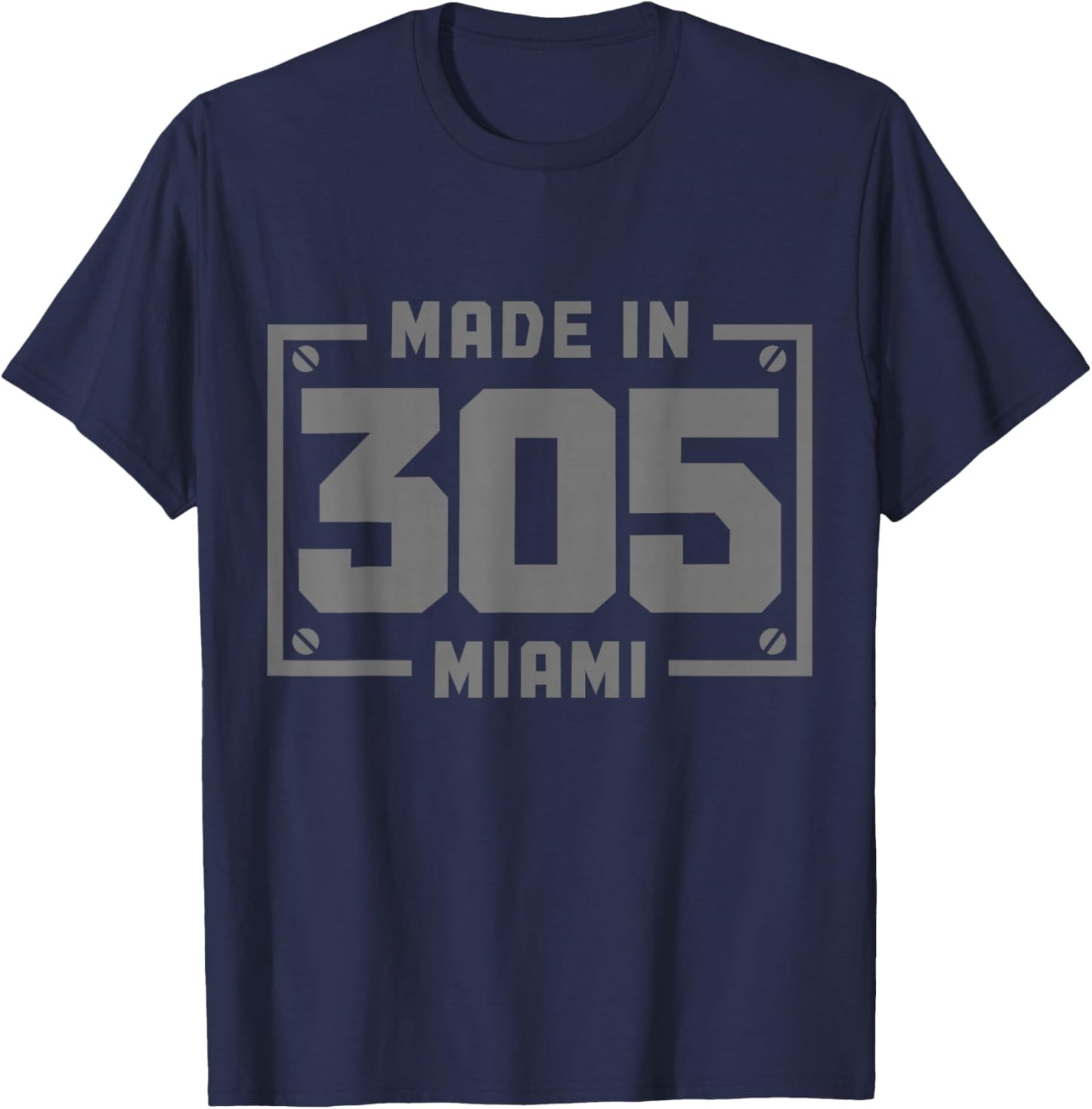 Miami Florida 305 Area Code Vintage FL Pride T-Shirt - T-Shirt | Navy