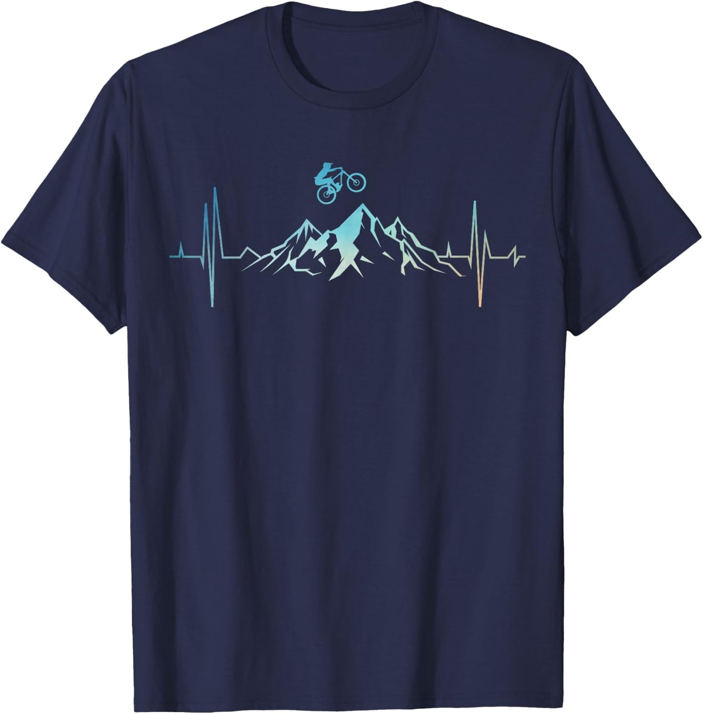 Funny Mountain Bike Art Women MTB Mountain Biker T-Shirt - T-Shirt | Navy