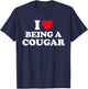 I Love Being A Cougar Shirt I Heart Being A Cougar T-Shirt - T-Shirt | Navy