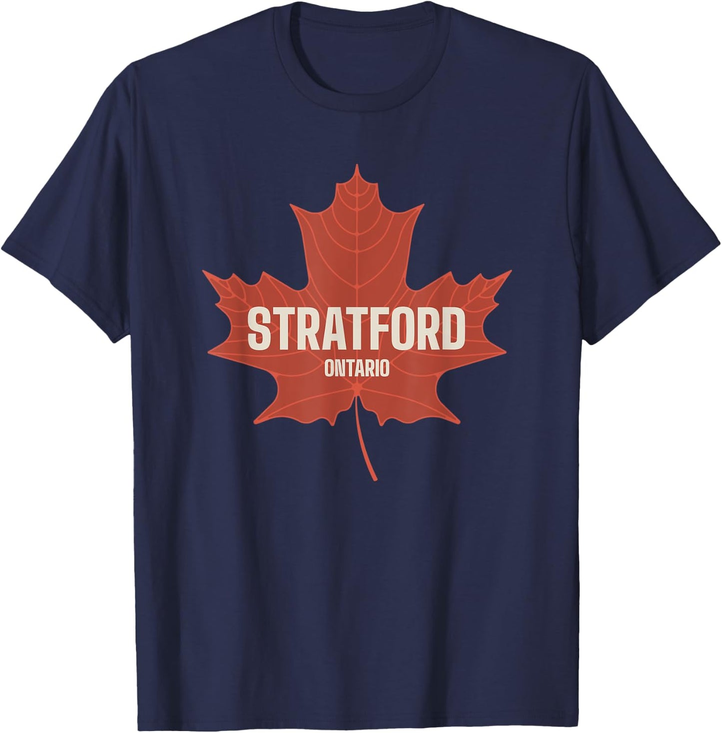 Stratford Ontario Canada Canadian Heritage Maple Leaf ON T-Shirt - T-Shirt | Navy