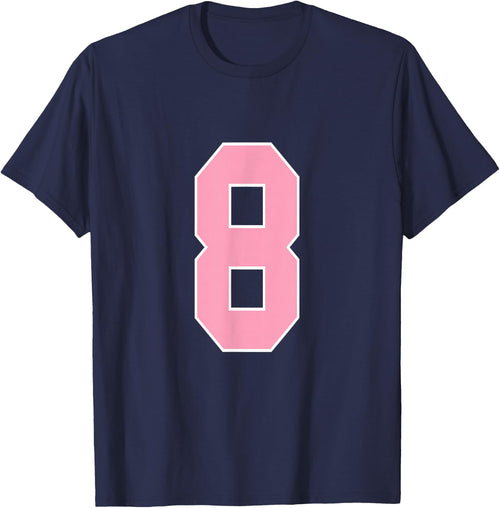 Number 8 Shirt Pink Football Basketball Breast Cancer Aware