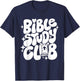 Bible Study Club Groovy Religious Christian Hippie T-Shirt - T-Shirt | Navy