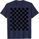 Classic Black Checkered Pattern Checkerboard T-Shirt - T-Shirt | Navy
