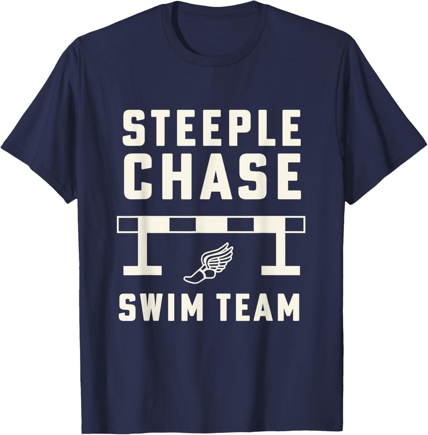 Steeplechase Swim Team Funny Track and Field T-Shirt - T-Shirt | Navy