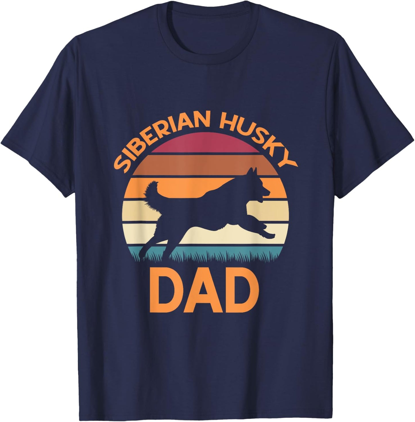 Siberian Husky Dad Husky Dog Lover Dad Women T-Shirt - T-Shirt | Navy
