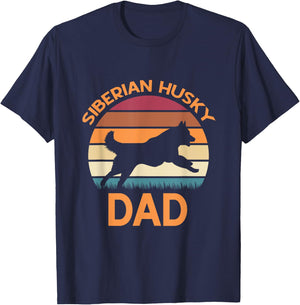 Siberian Husky Dad Husky Dog Lover Dad Women T-Shirt - T-Shirt | Navy