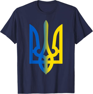 Trident Ukrainian Volodymyr Zelensky President Of Ukraine T-Shirt - T-Shirt | Navy