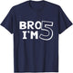 5th Birthday Boy Bro I’m 5 Year Old Five Fifth Party T-Shirt - T-Shirt | Navy