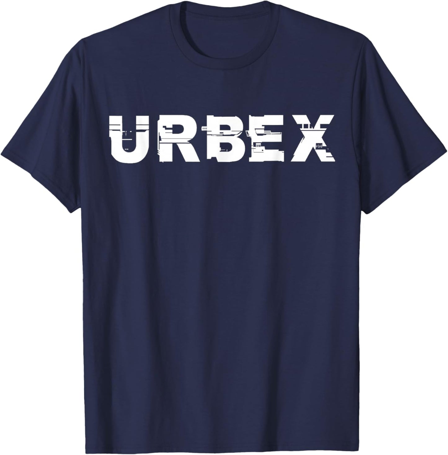 Urbex Urban Explorer Abandoned Buildings Glitched Text T-Shirt - T-Shirt | Navy