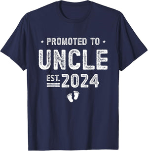 Promoted to Uncle 2024 Soon To Be Uncle T-Shirt - T-Shirt | Navy