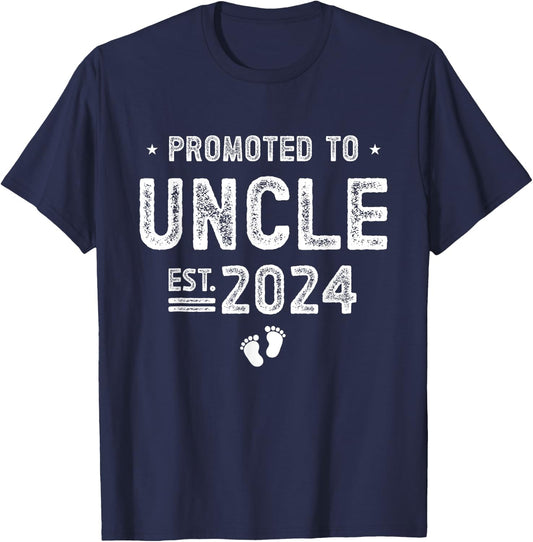 Promoted to Uncle 2024 Soon To Be Uncle T-Shirt - T-Shirt | Navy