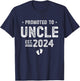 Promoted to Uncle 2024 Soon To Be Uncle T-Shirt - T-Shirt | Navy