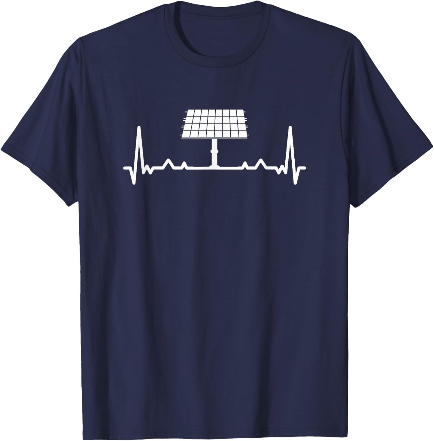 Vintage Renewable Energy Heartbeat Solar Panel Solar Power T-Shirt - T-Shirt | Navy