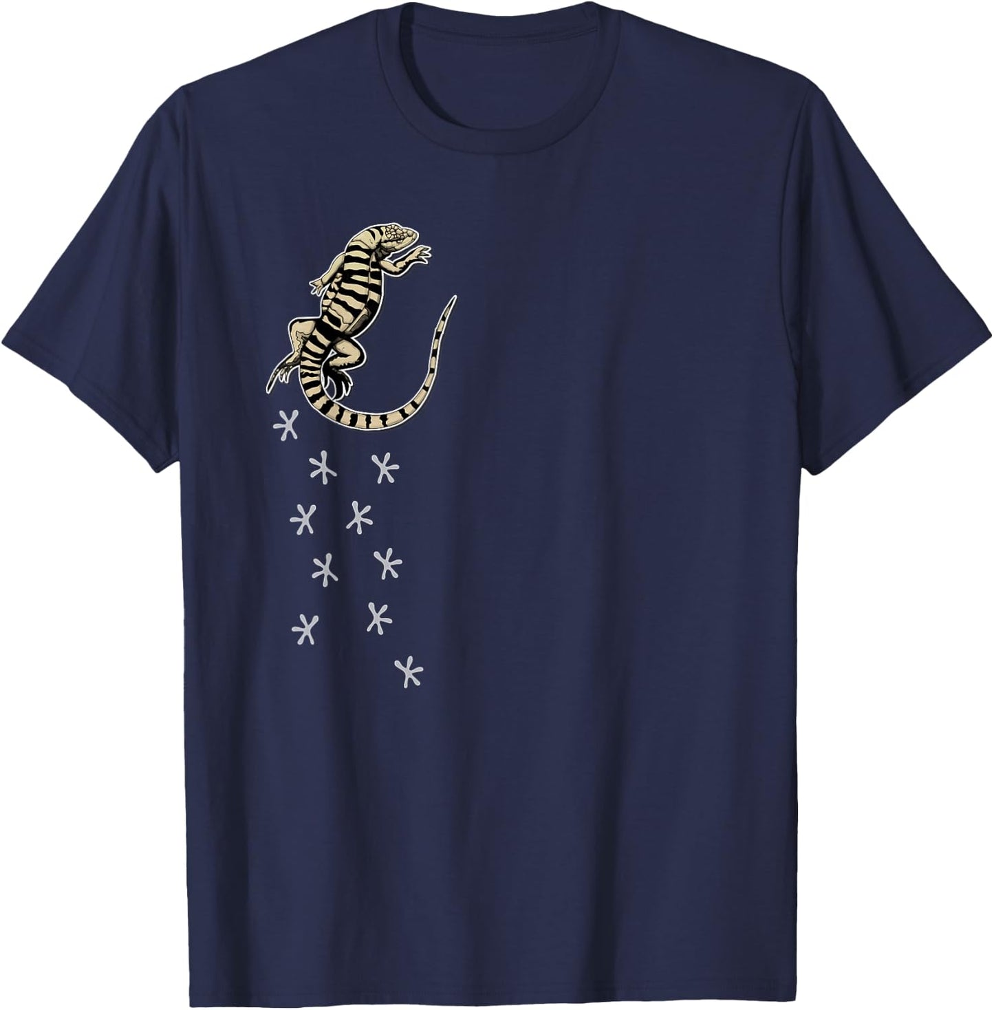 Tegu Owner Footprints Tegu Lover Tegu Lizard T-Shirt - T-Shirt | Navy