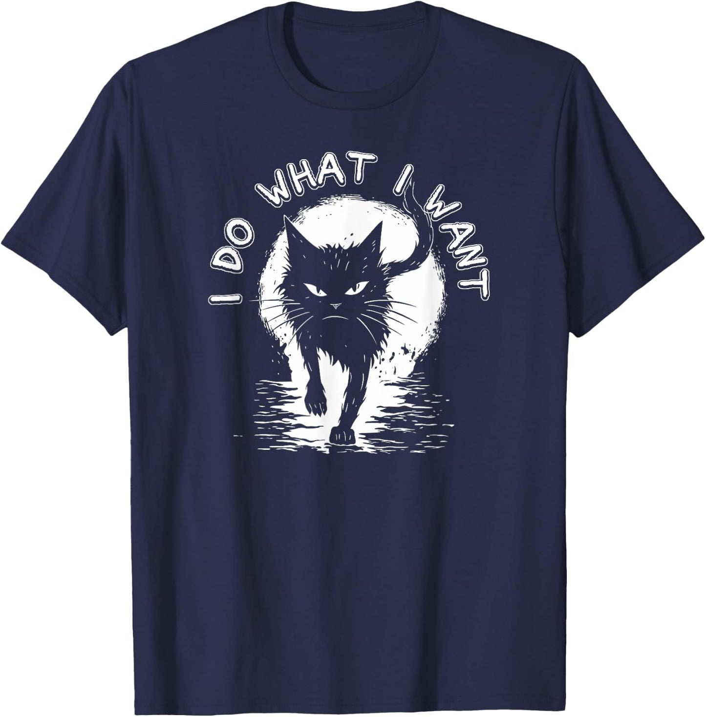Cat Crazy Halloween Text Design Kitty Feral Stray Cat Women T-Shirt - T-Shirt | Navy