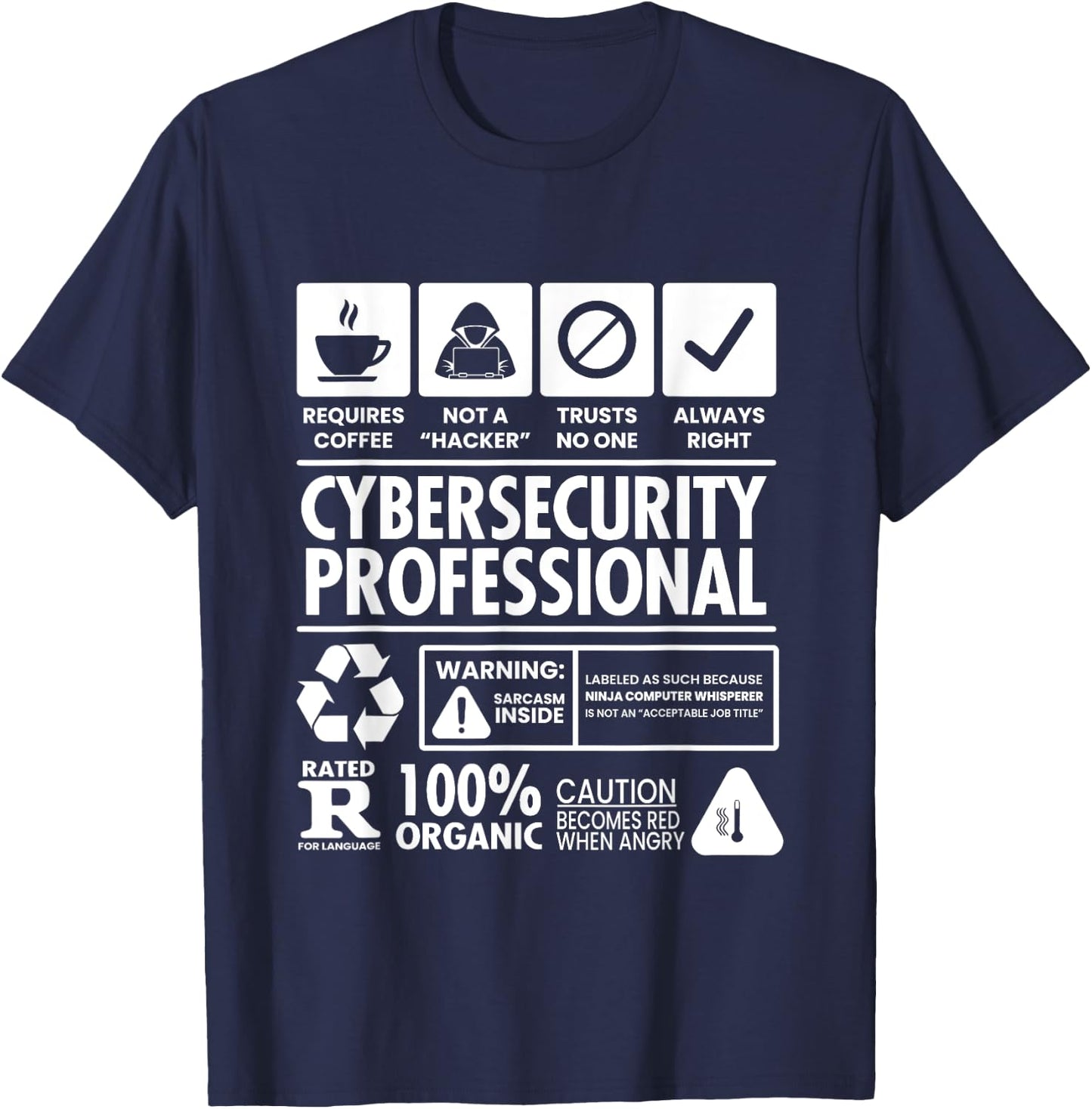 Funny Cybersecurity IT Support IT Security Network Engineer T-Shirt - T-Shirt | Navy
