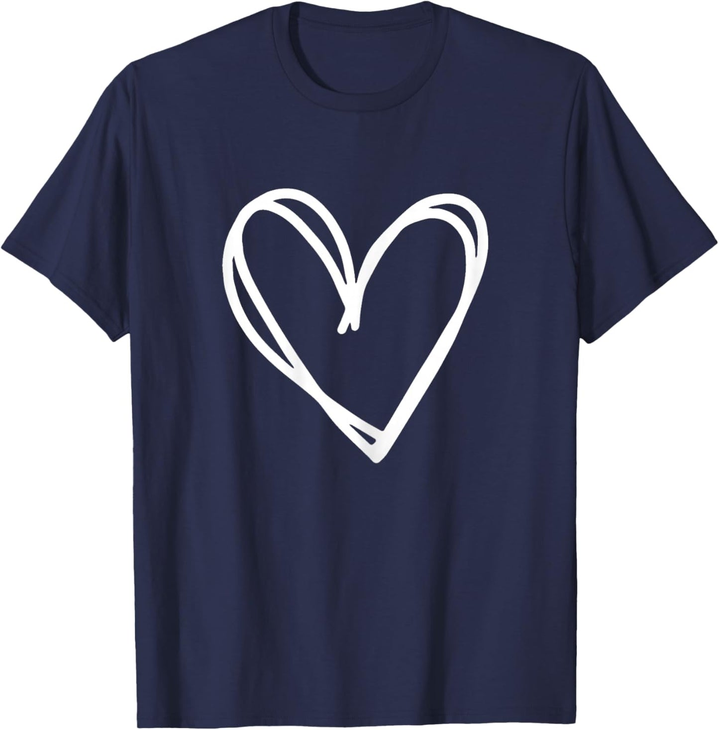 Girls Heart Valentines Day Graphic T-Shirt - T-Shirt | Navy