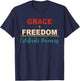 Grace+Freedom Celebrate Recovery Peace Love Apparel T-Shirt - T-Shirt | Navy