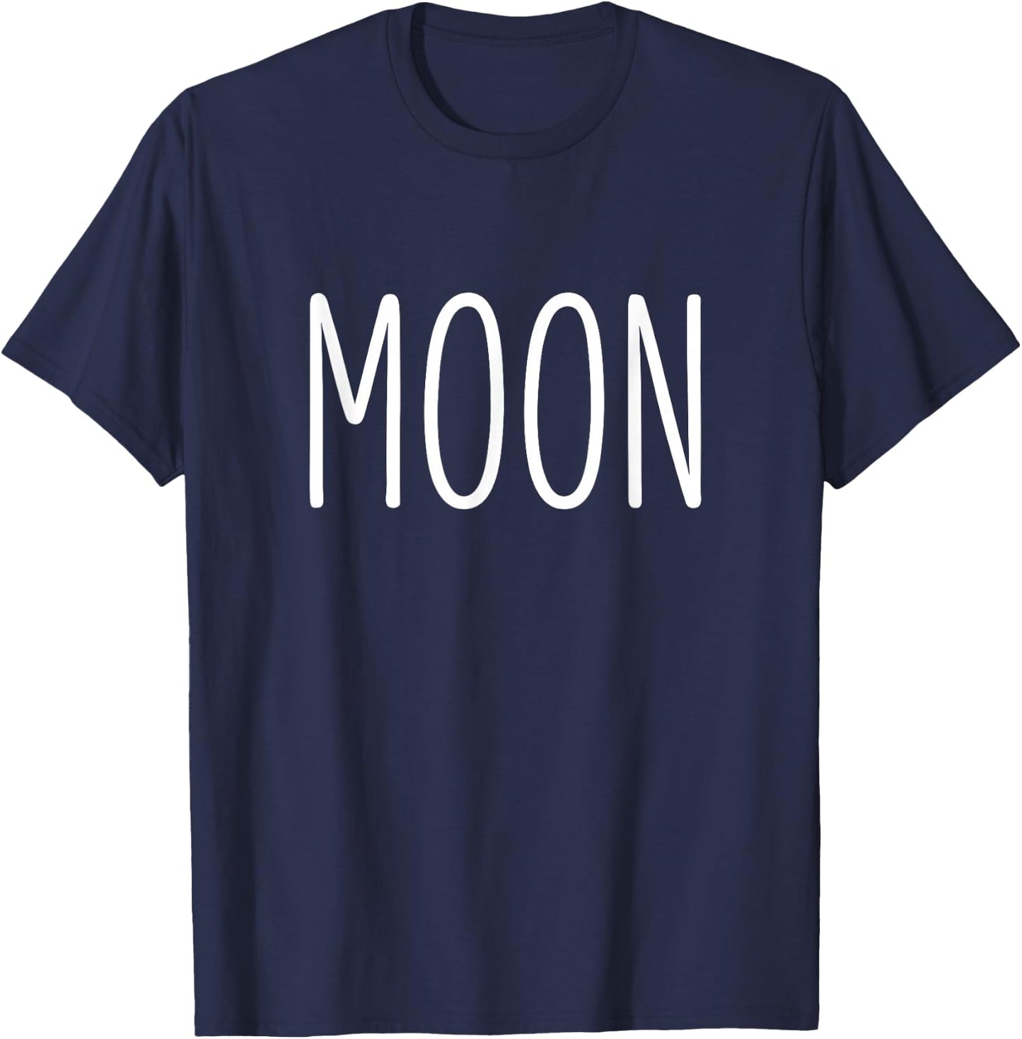 Funny US Solar Eclipse 2025 Moon Couples Costume Matching T-Shirt - T-Shirt | Navy