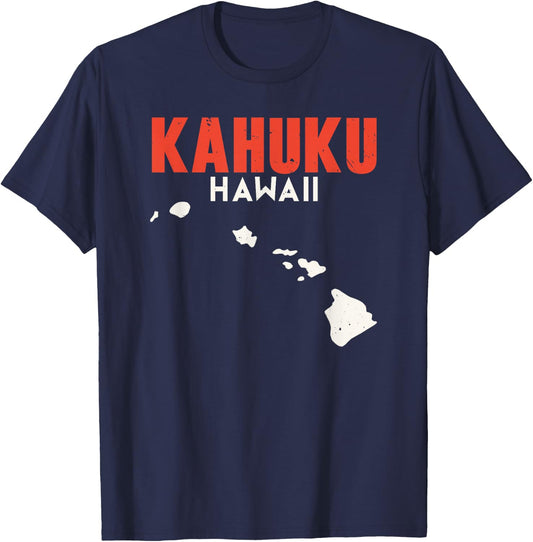 Kahuku Hawaii USA State America Travel Hawaiian Honolulu T-Shirt - T-Shirt | Navy