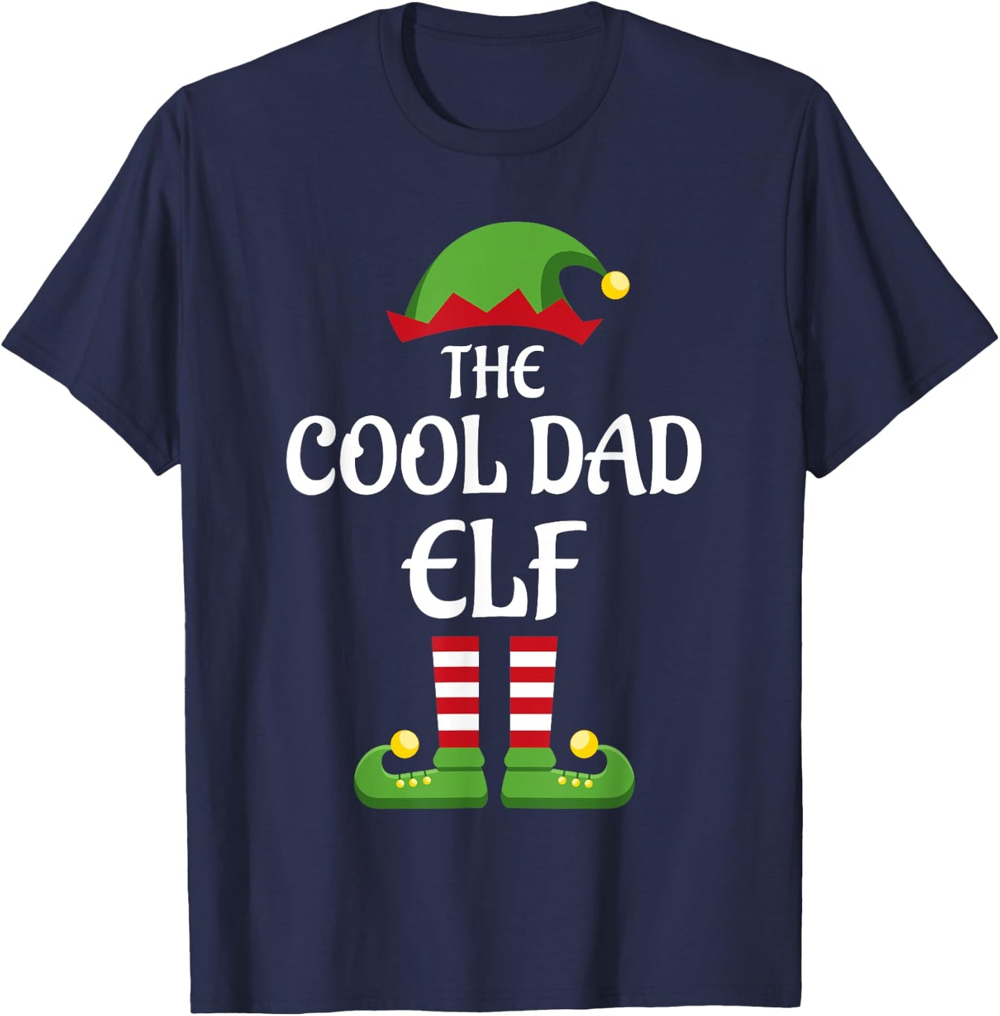 Cool Dad Elf Family Matching Group Christmas T-Shirt - T-Shirt | Navy