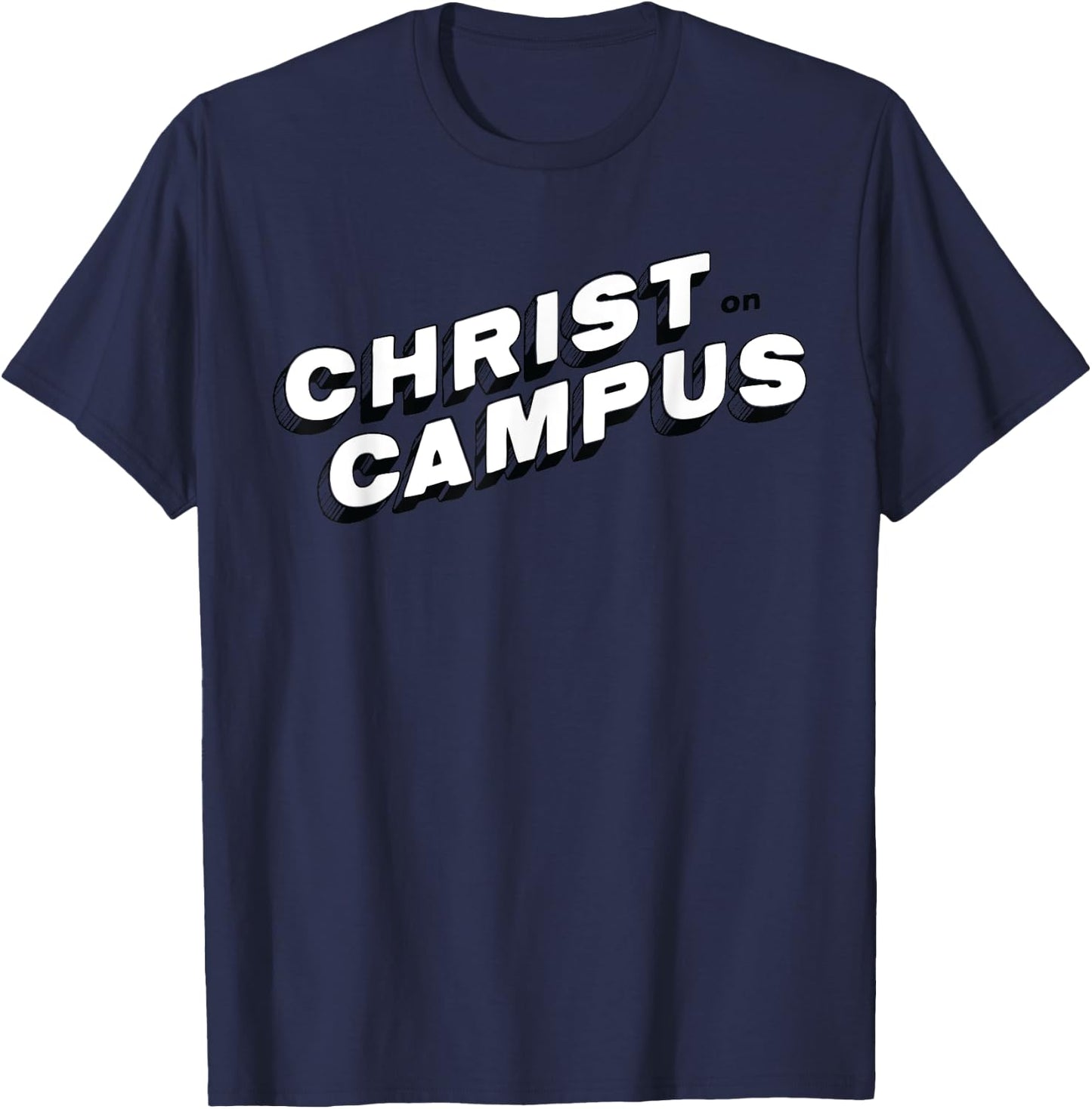 Christ on Campus- White Logo T-Shirt - T-Shirt | Navy