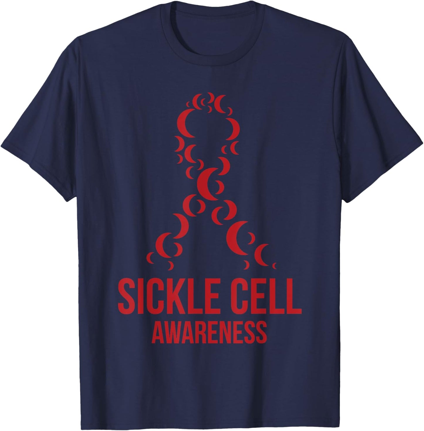 I Wear Burgundy Ribbon Sickle Cell Awareness September T-Shirt - T-Shirt | Navy