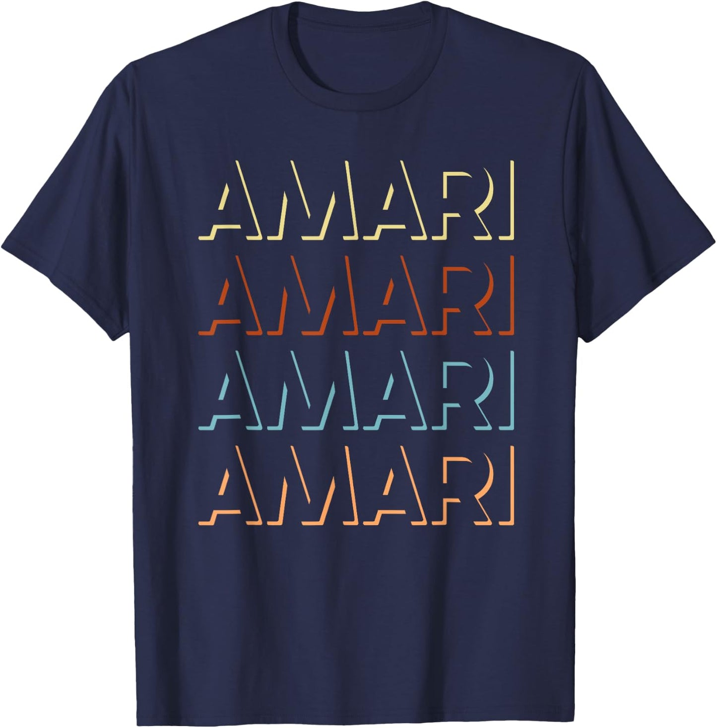 My Name Is Custom Novelty Given Name Merch Clothes Amari First Name Personalized Named T-Shirt - T-Shirt | Navy