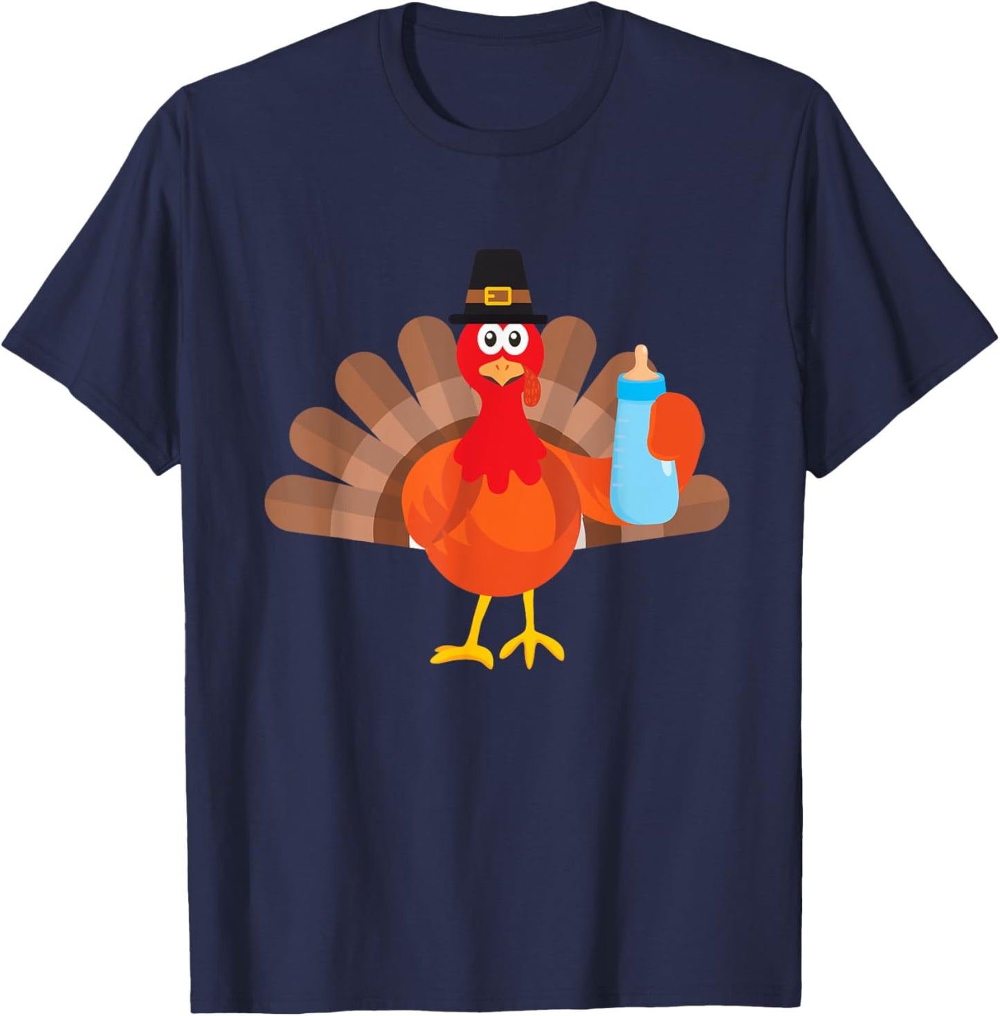 OB Nurse Delivery Labor Thanksgiving Turkey Thankful Cute T-Shirt - T-Shirt | Navy