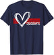 Dragons Pride Team School Spirit Sports Red Heart T-Shirt - T-Shirt | Navy