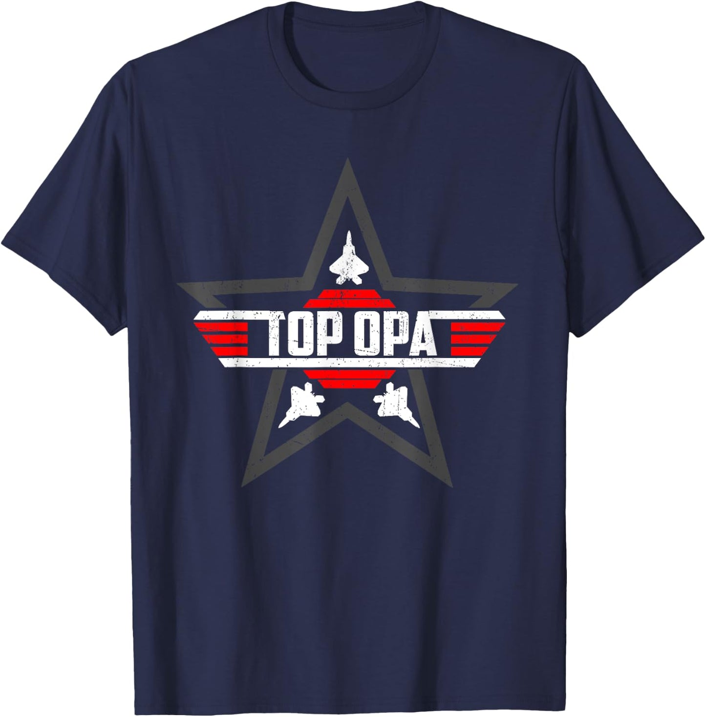 Top Opa from Son Daughter Grandpa Fathers Day T-Shirt - T-Shirt | Navy