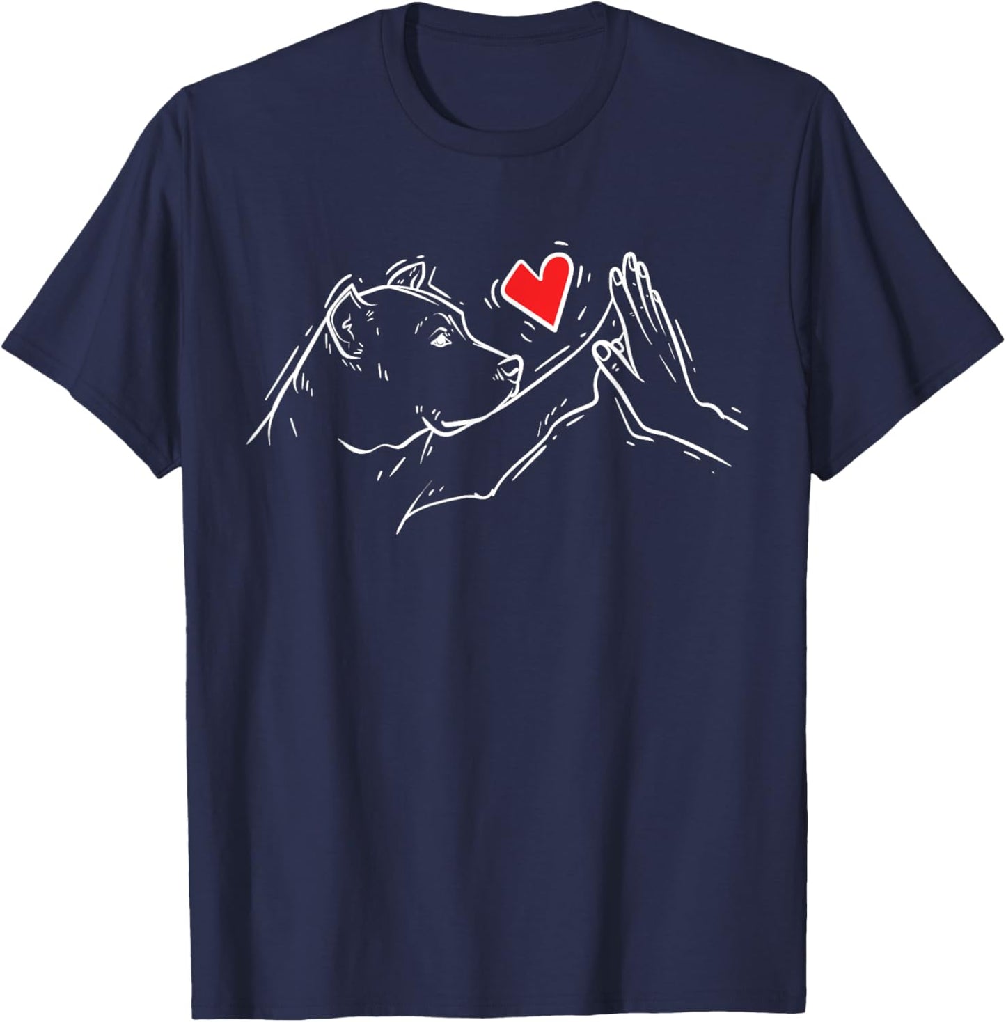 American Pitbull Terrier High Five Bully Mom Dad Dog Lover Women Kids T-Shirt - T-Shirt | Navy