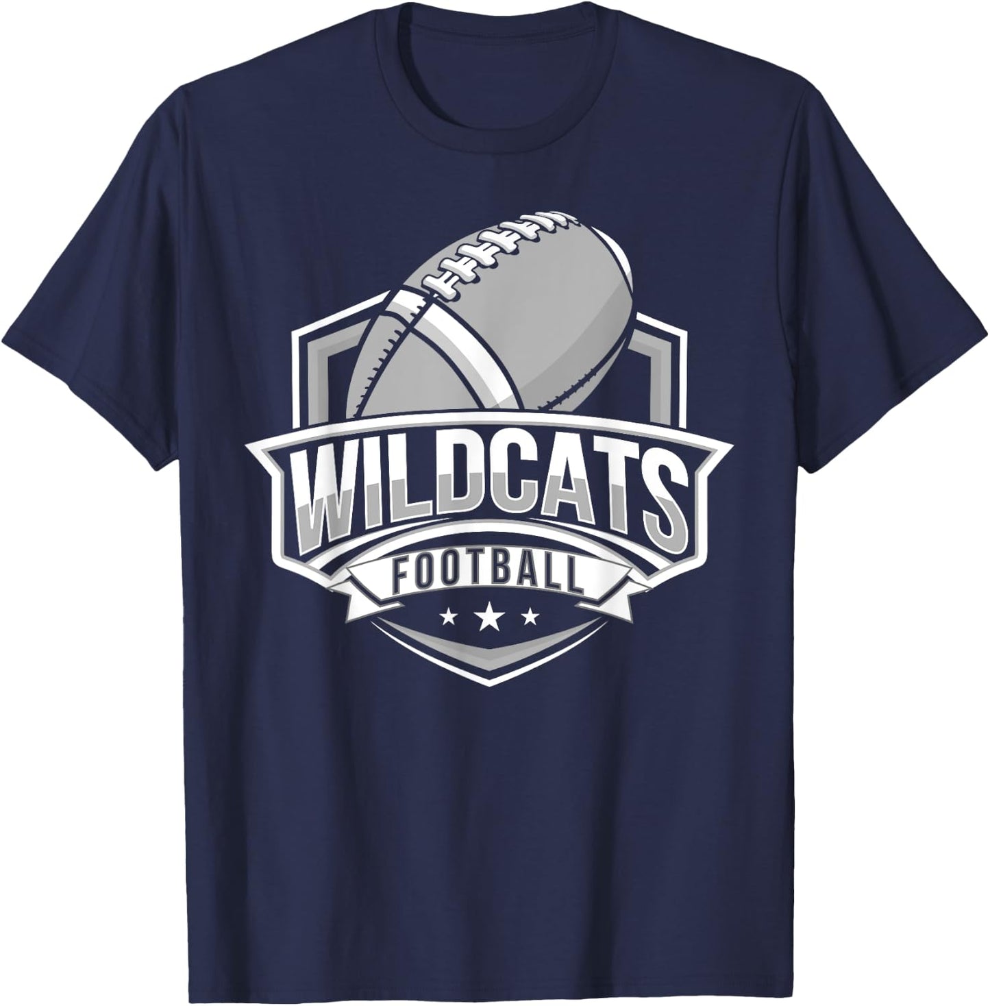 Wildcats Game Day Football Mascot Roar With Pride! T-Shirt - T-Shirt | Navy
