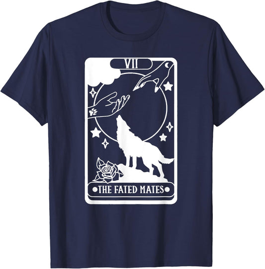 The Fated Mates Tarot Card, Funny Book Lover T-Shirt - T-Shirt | Navy