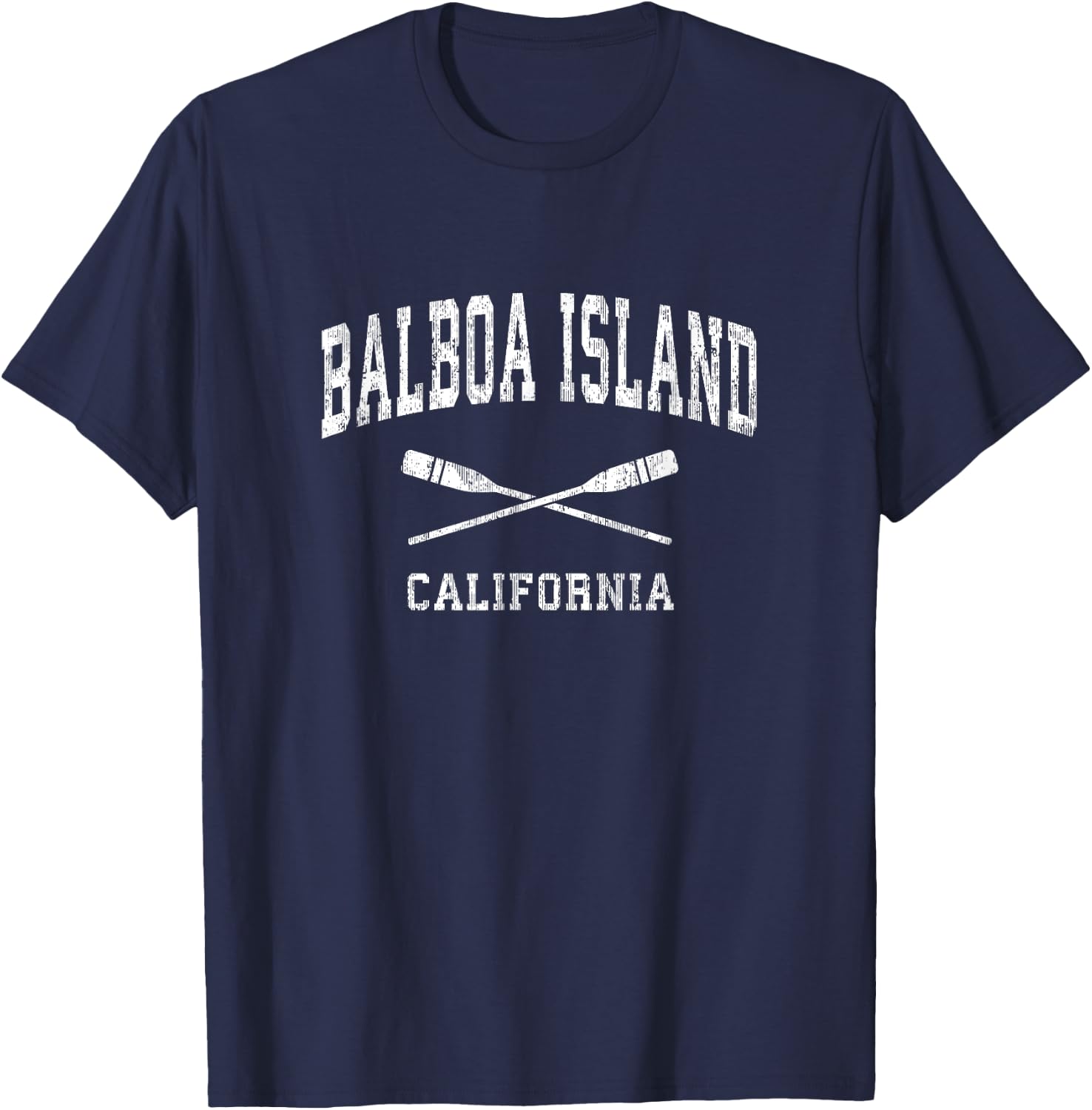 Balboa Island California Vintage Nautical Paddles Sports Oar T-Shirt - T-Shirt | Navy