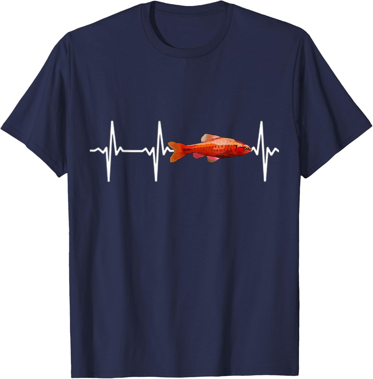 Cherry Barb Heartbeat For Fishkeeping Aquarium Lovers T-Shirt - T-Shirt | Navy