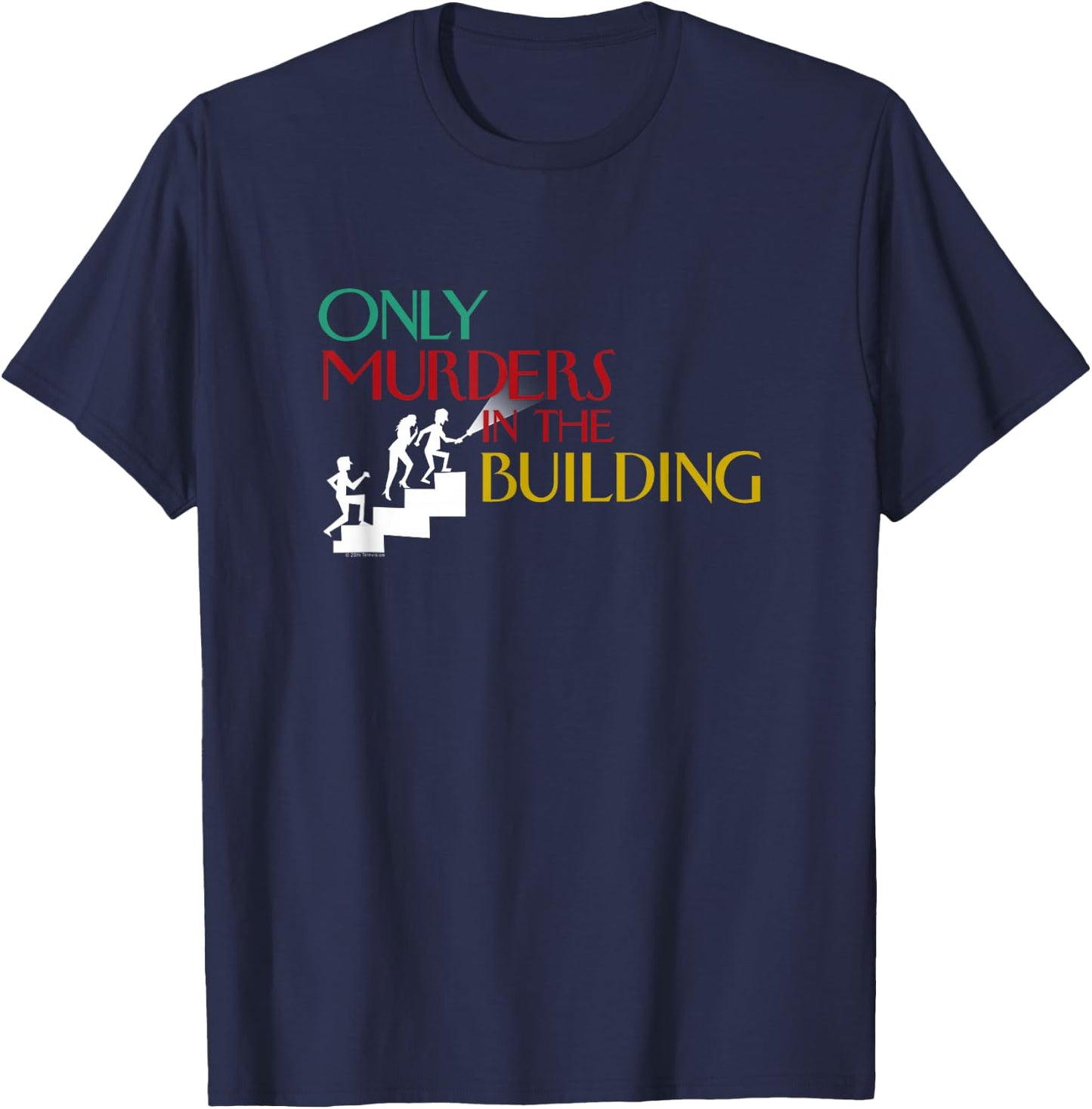 Only Murders in The Building Stairs Logo T-Shirt - T-Shirt | Navy